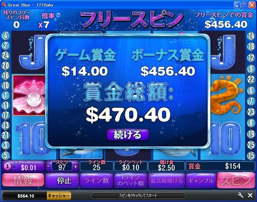 合計470ドルゲット