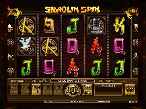 Shaolin Spinのゲーム画面