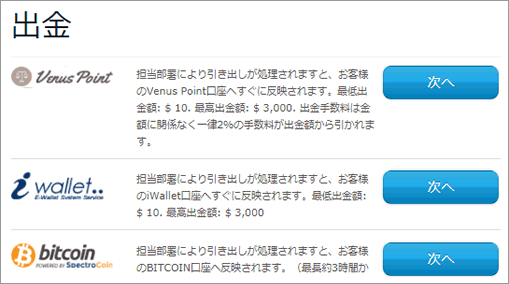 ハッピースターの出金方法一覧