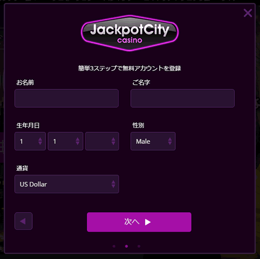 新規登録ページ2