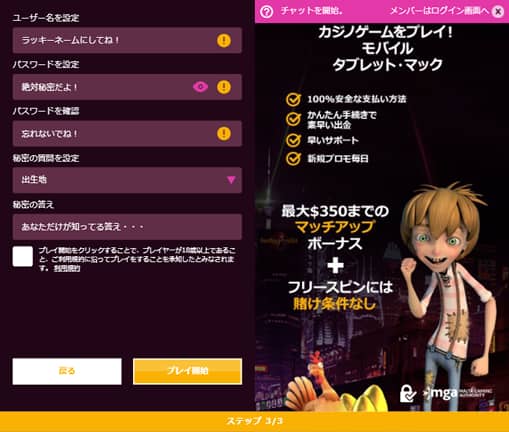 新規登録ページ3