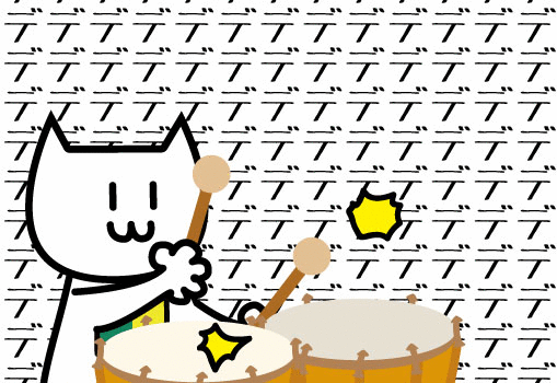 デデデデデと太鼓を打ち鳴らすアンテナさん