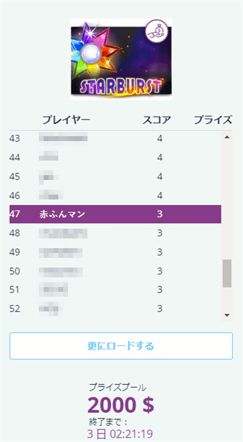 750スピンした時の順位