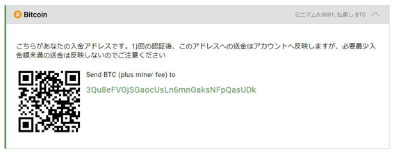 ホントにビットコインで入金できる