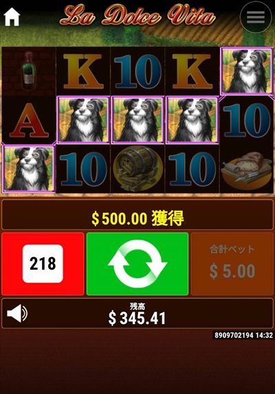 犬5匹で$500獲得