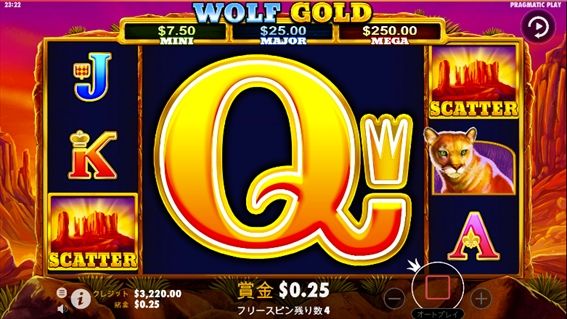 WOLF GOLDプレイ画面