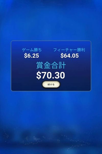 賞金合計$70.30