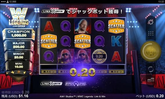 SCATTER３つ出現からのボーナスGET