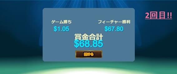 賞金合計$68.85