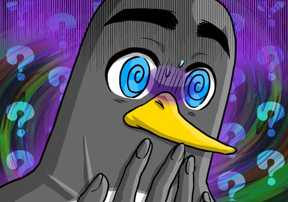 精神的に追い詰められているペンギン