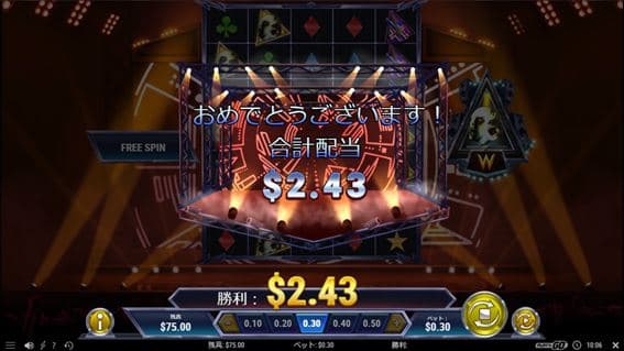 8.1倍で$2.43獲得