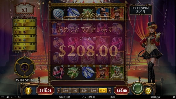 20倍の$208