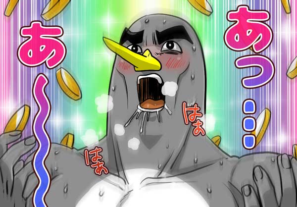 前回よりもさらに興奮しているペンギン