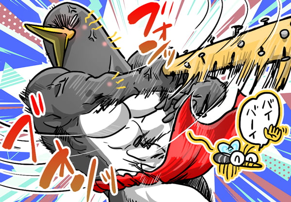 蚊にブチギレているペンギン