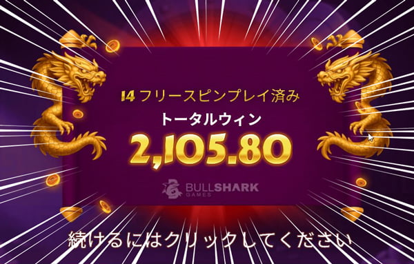 リザルト€2105.8で終了
