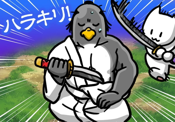 切腹しているペンギン