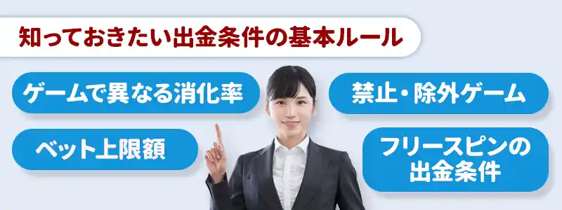 出金条件(賭け条件)をクリアするための注意点