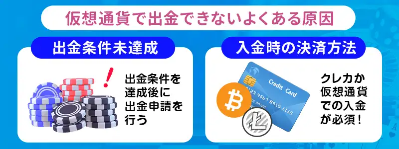 ベラジョンカジノの仮想通貨で出金できない主な原因