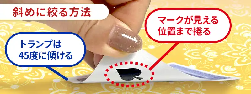 斜め絞りの見え方と手順