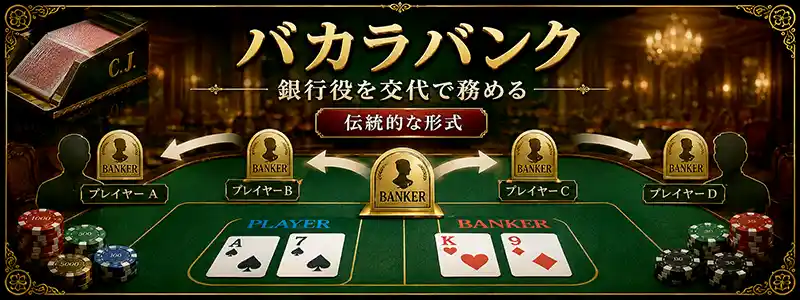 銀行役を交代で務める伝統的なバカラバンク