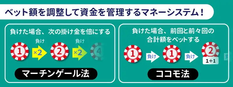 資金を管理するマーチンゲール法とココモ法