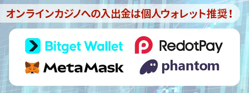 オンラインカジノへの入出金はウォレットを利用する