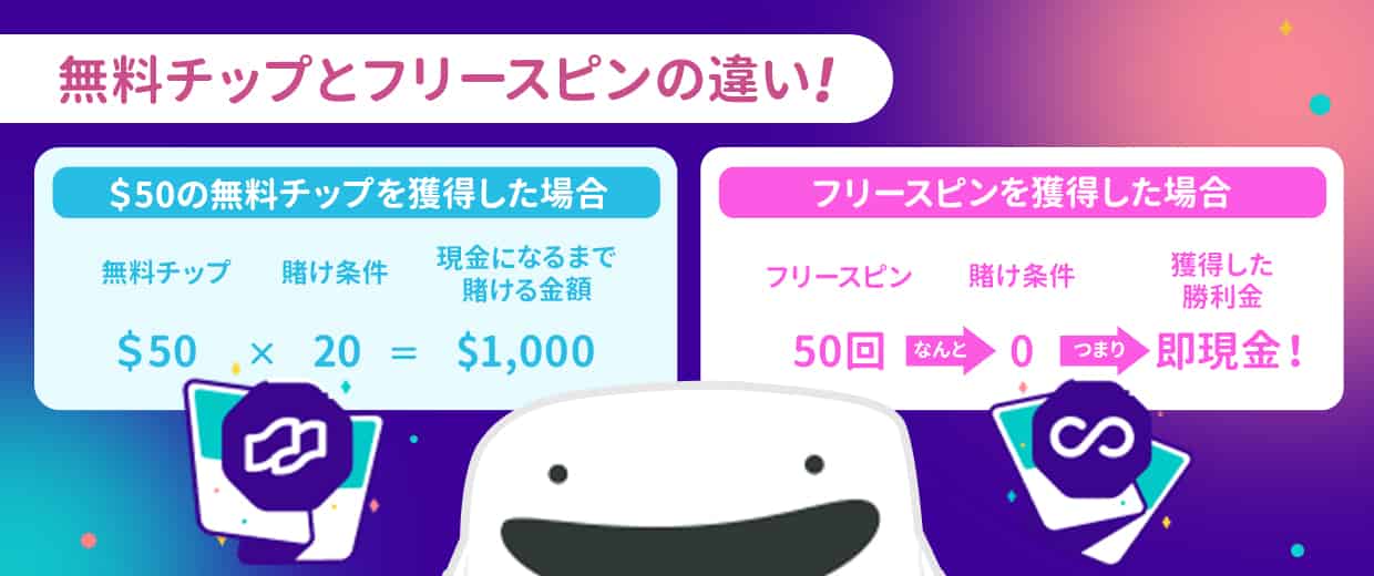 無料チップとフリースピンの違い