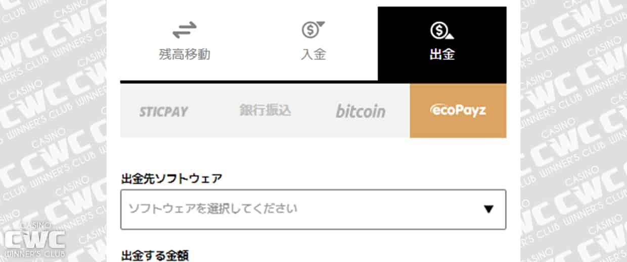 ecoPayz(エコペイズ)で出金