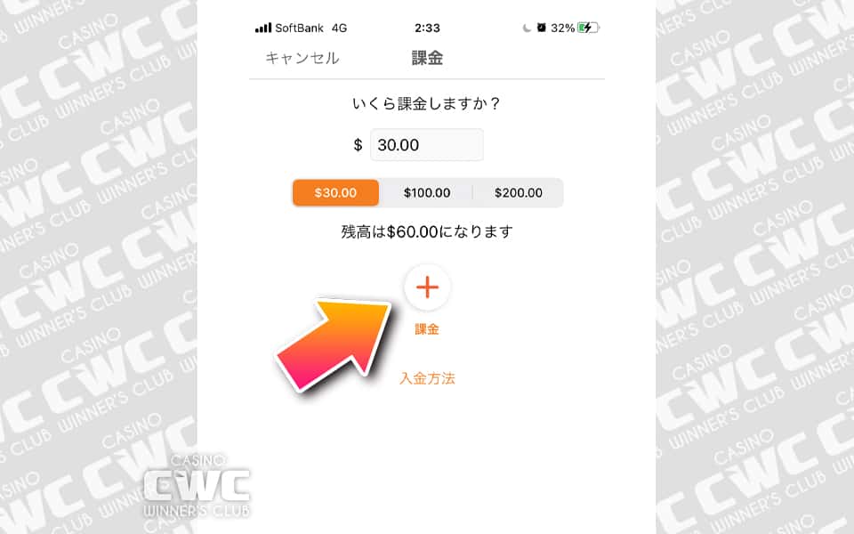 入金額を入力する