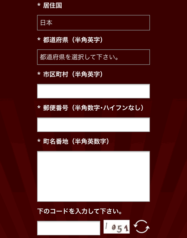 ジパングカジノ登録画面3